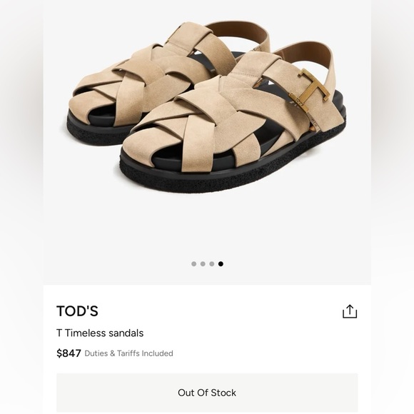 TOD’s T Timeless Tan Sandals with Black Sole - Picture 3 of 12